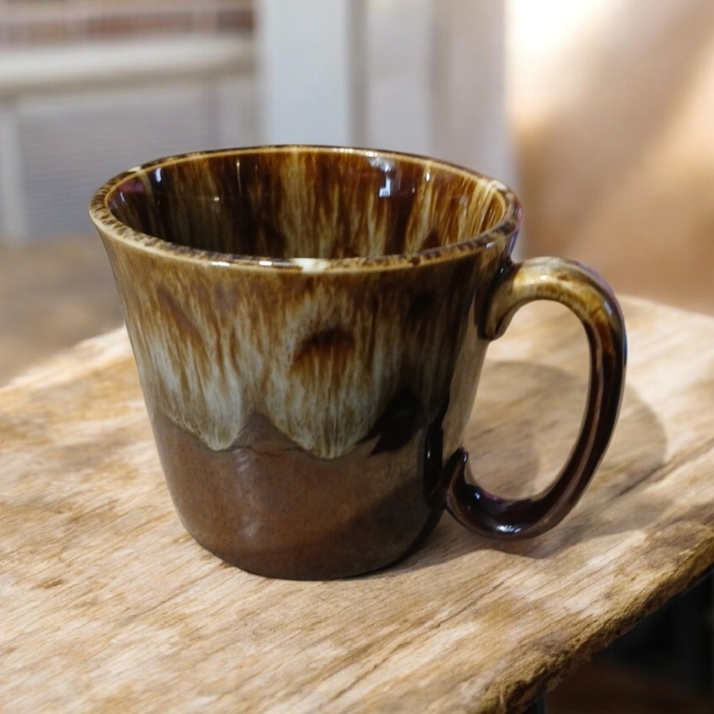 Vintage Brown Dip Pottery Mug